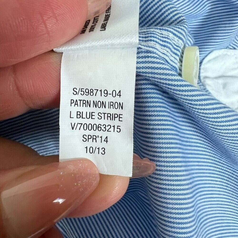 GapKids Shirt Husky Non Iron XXL Button Down Blue Stripe - Picture 8 of 10